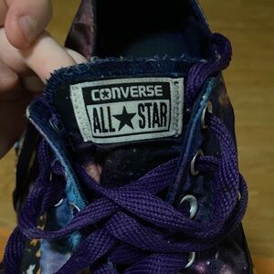 Converse All Star Purple Galaxy Print Low Top Sneakers